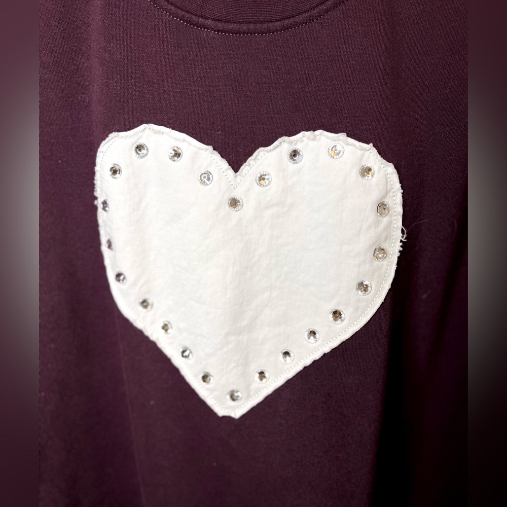 The Laundry Room Plum Sweatshirt with Heart Detail - Picture 3 of 4
